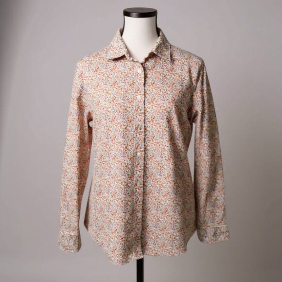 L.L.Bean Floral button down Shirt women’s Size Medium - Picture 1 of 7